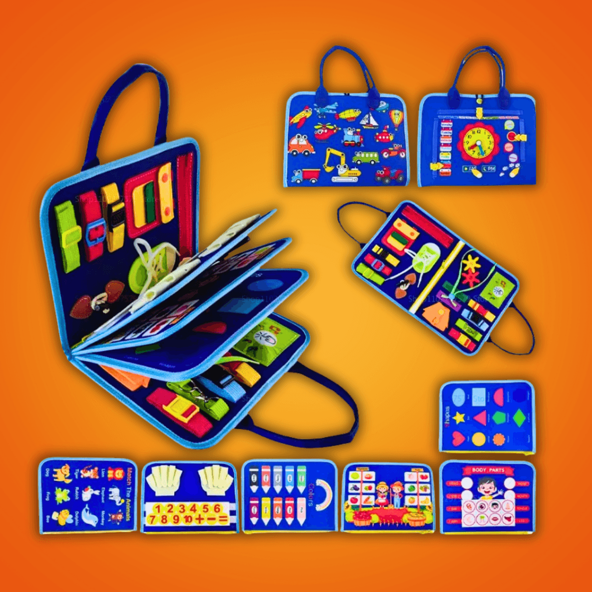 Clik™ Książeczka Montessori – Mały Odkrywca🌈 Interaktywna książeczka z elementami do zapinania i liczenia - rozwija koncentrację i zręczność małych rączek. Dla dzieci: 1,5–4 lata.
🚫 Bez ekranów - tylko mądra zabawa i odkrywanie świata przez dotyk.