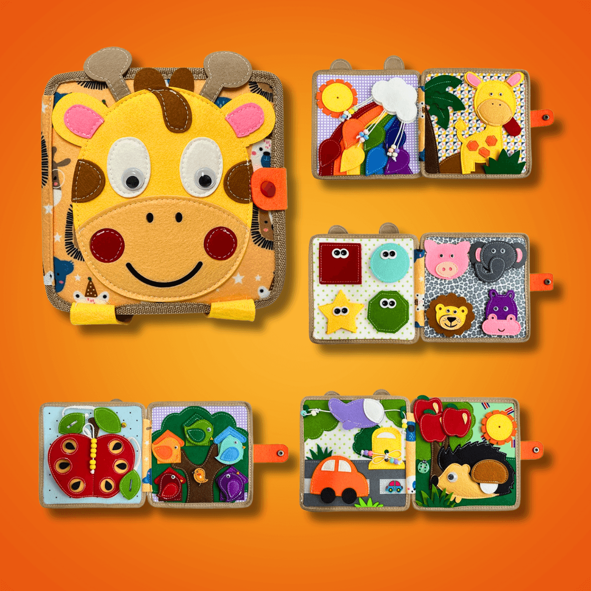 Clik ™ Filcowa Książeczka Przygód - Rozwija wyobraźnię i małą motorykę, ucząc dziecko logicznego myślenia przez dotyk.