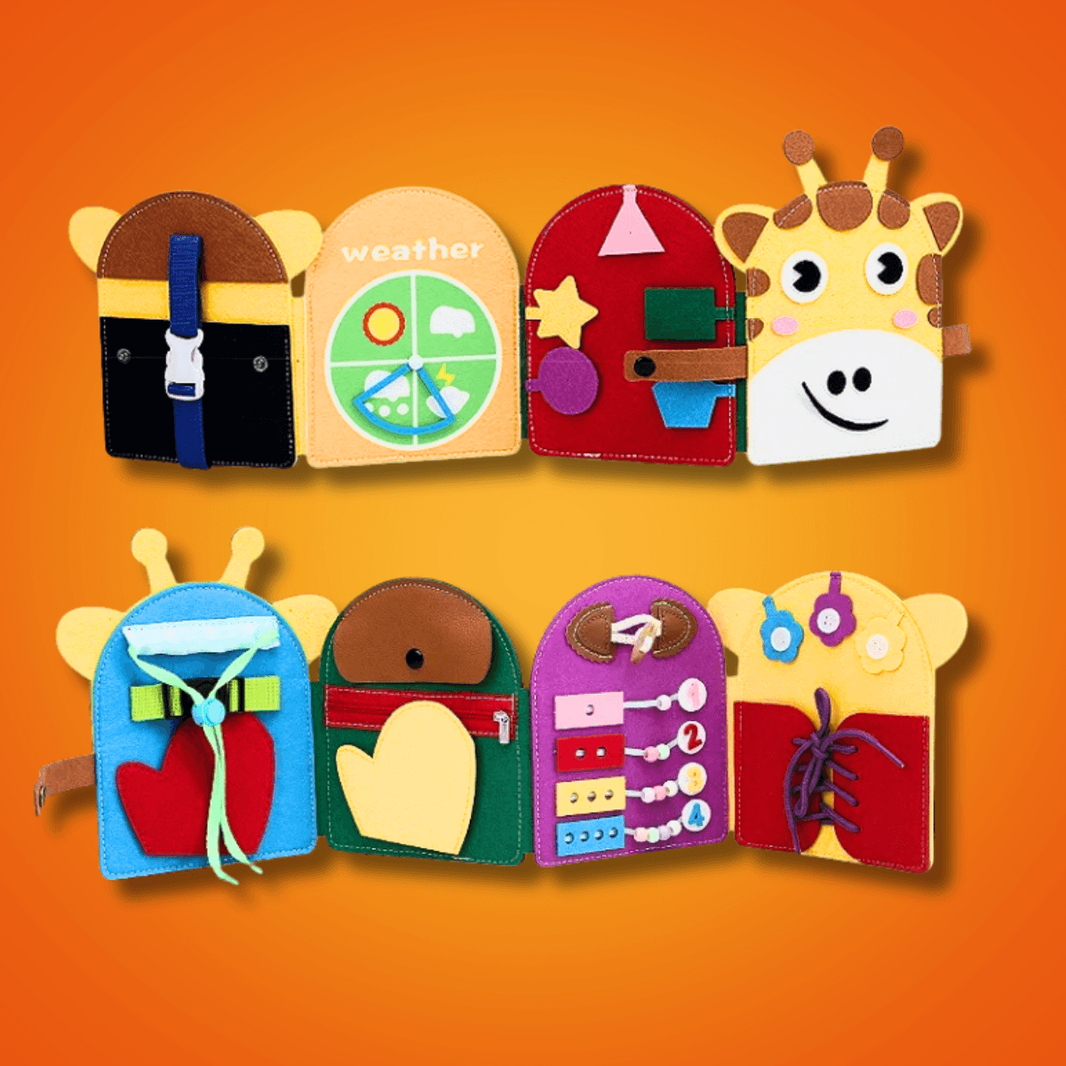 Clik ™ Filcowa Książeczka Przygód - Rozwija wyobraźnię i małą motorykę, ucząc dziecko logicznego myślenia przez dotyk.