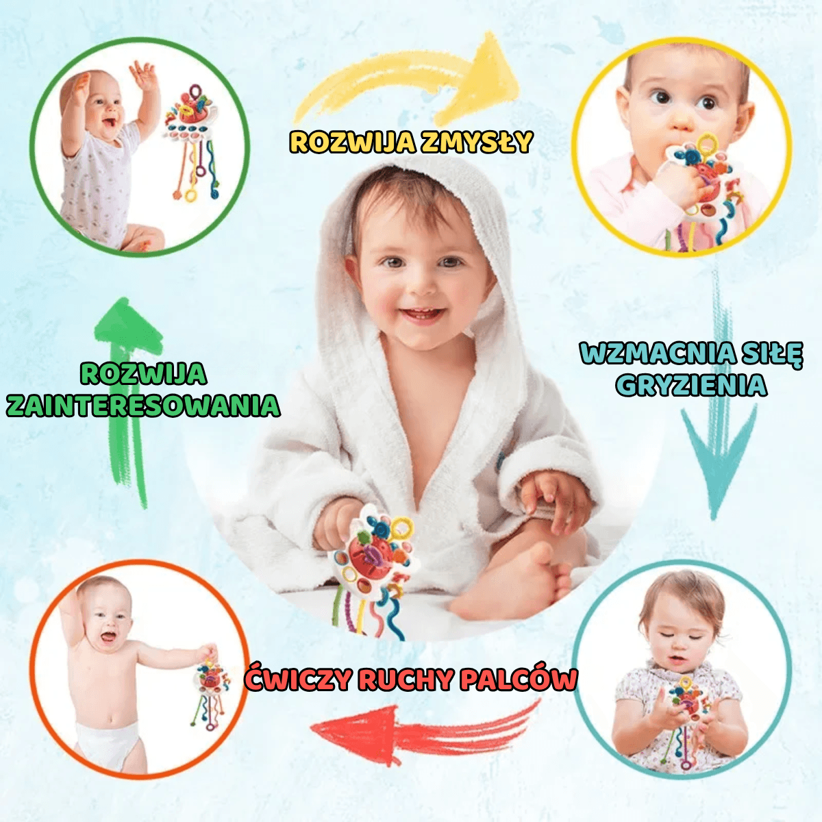 Clik ™ Ośmiornica Sensoryczna - zabawka , która uczy cierpliwości, skupienia i delikatności ruchu.