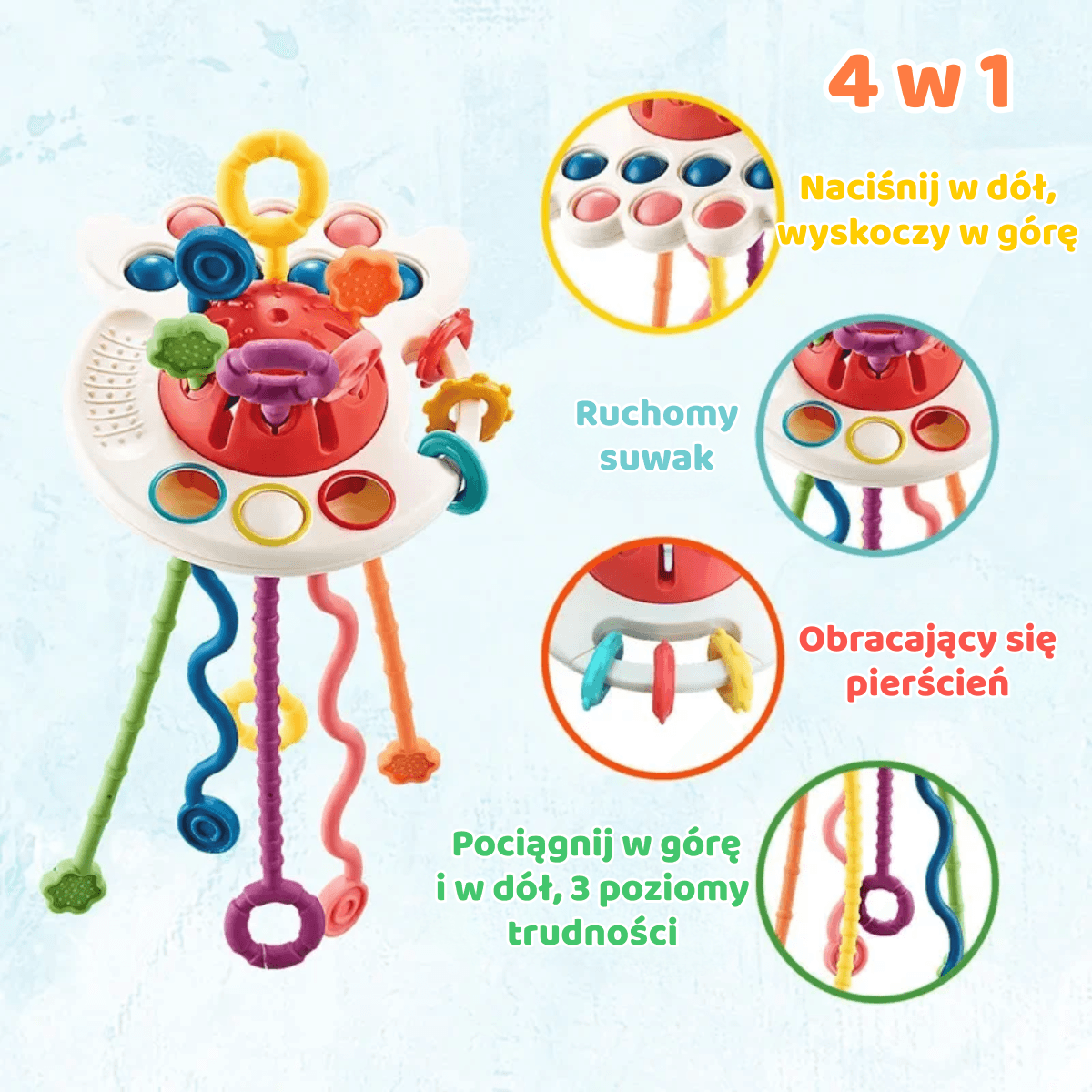 Clik ™ Ośmiornica Sensoryczna - zabawka , która uczy cierpliwości, skupienia i delikatności ruchu.