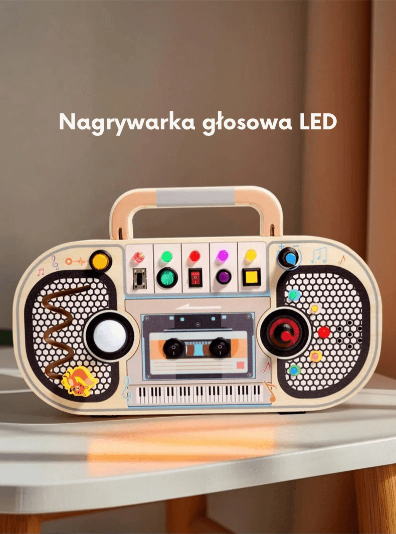 Clik™ Tablica Muzyczna LED – BOOMBOX to zabawka, która łączy naukę, dźwięk i zabawę w wyjątkowy sposób.