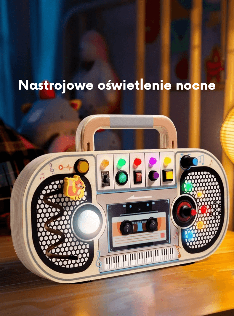 Clik™ Tablica Muzyczna LED – BOOMBOX to zabawka, która łączy naukę, dźwięk i zabawę w wyjątkowy sposób.
