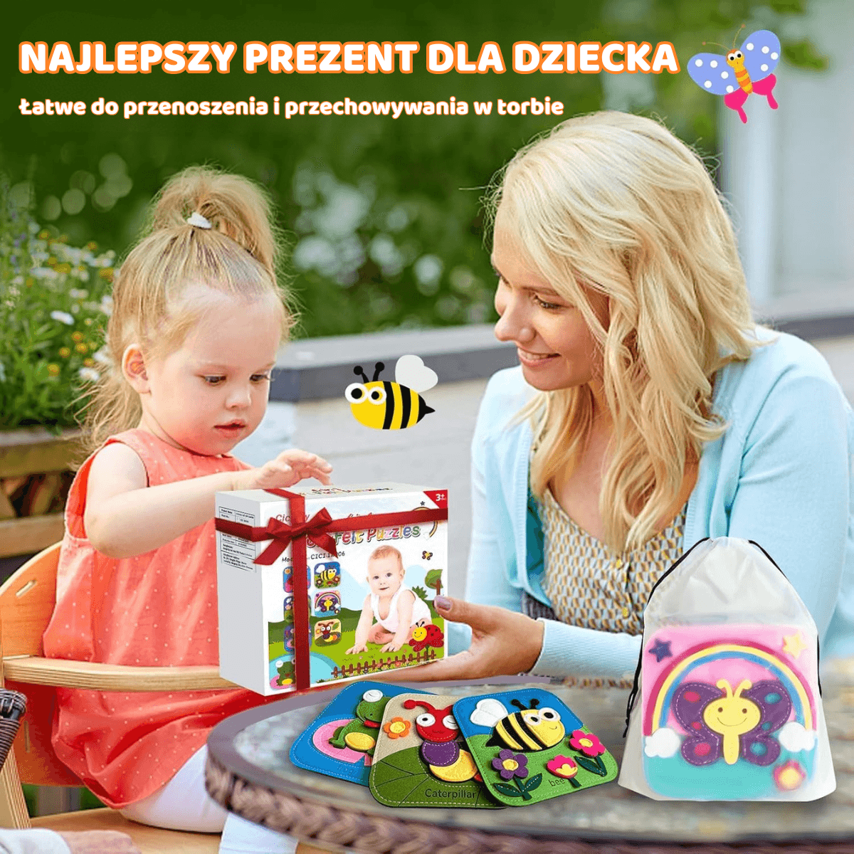 Clik ™ Filcowa Książeczka Przygód - Rozwija wyobraźnię i małą motorykę, ucząc dziecko logicznego myślenia przez dotyk.