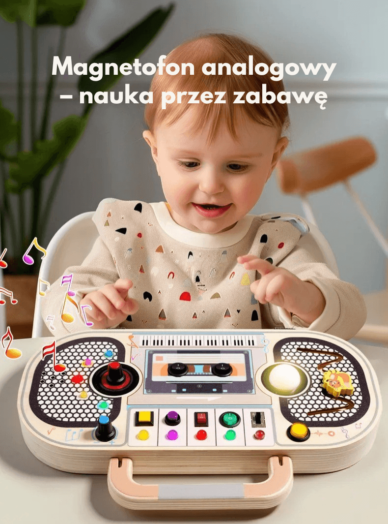 Clik™ Tablica Muzyczna LED – BOOMBOX to zabawka, która łączy naukę, dźwięk i zabawę w wyjątkowy sposób.