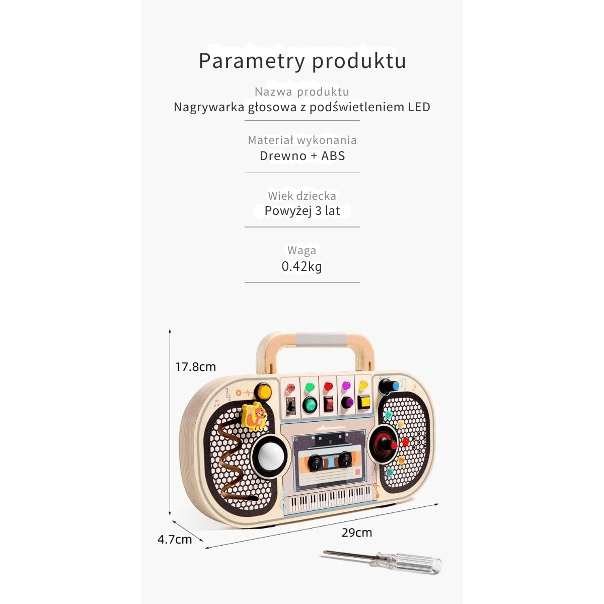 Clik™ Tablica Muzyczna LED – BOOMBOX to zabawka, która łączy naukę, dźwięk i zabawę w wyjątkowy sposób.