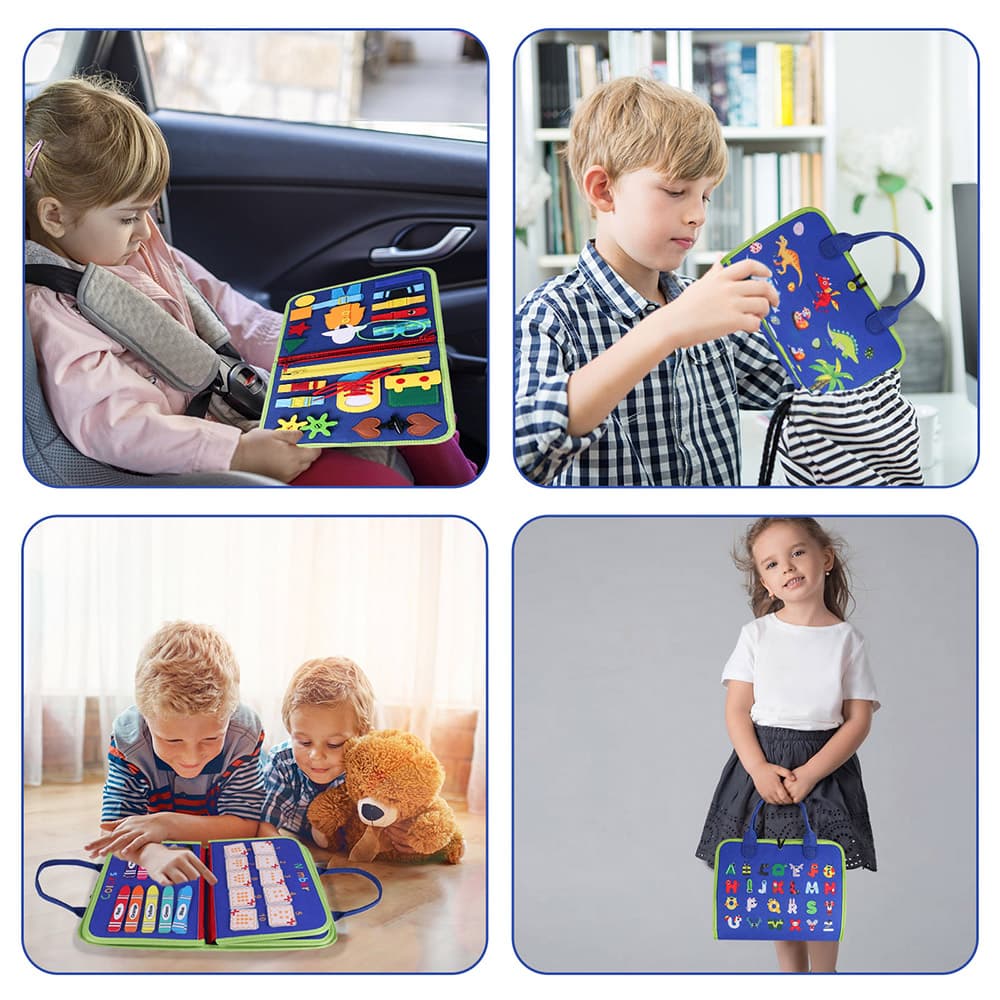 Clik™ Książeczka Montessori – Mały Odkrywca🌈 Interaktywna książeczka z elementami do zapinania i liczenia - rozwija koncentrację i zręczność małych rączek. Dla dzieci: 1,5–4 lata.
🚫 Bez ekranów - tylko mądra zabawa i odkrywanie świata przez dotyk.